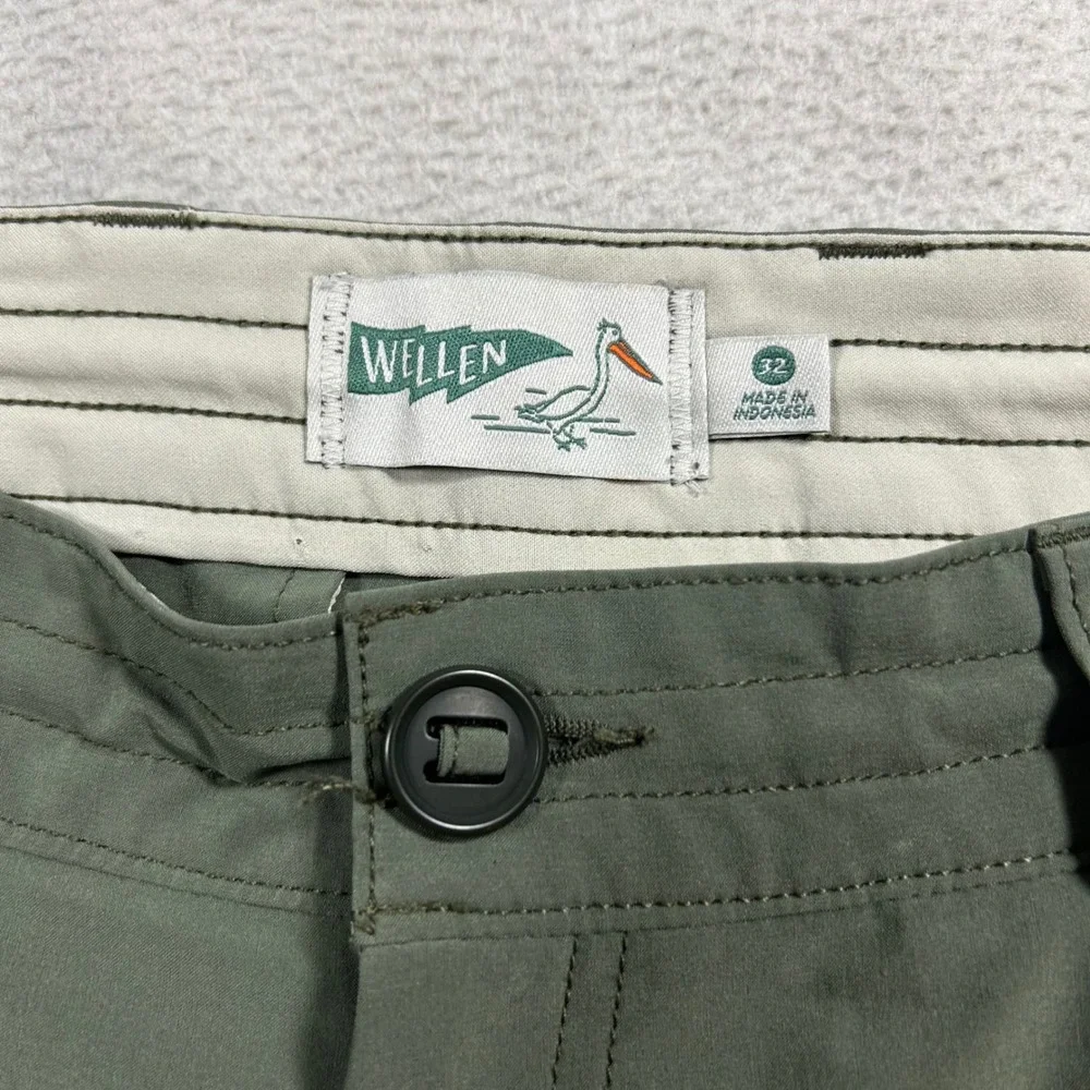 Wellen Hybrid Performance Shorts Mens 32 Olive Green Quick Dry Stretch Hiking